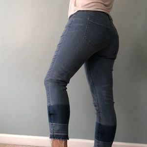 Double dyed mid rise jeans